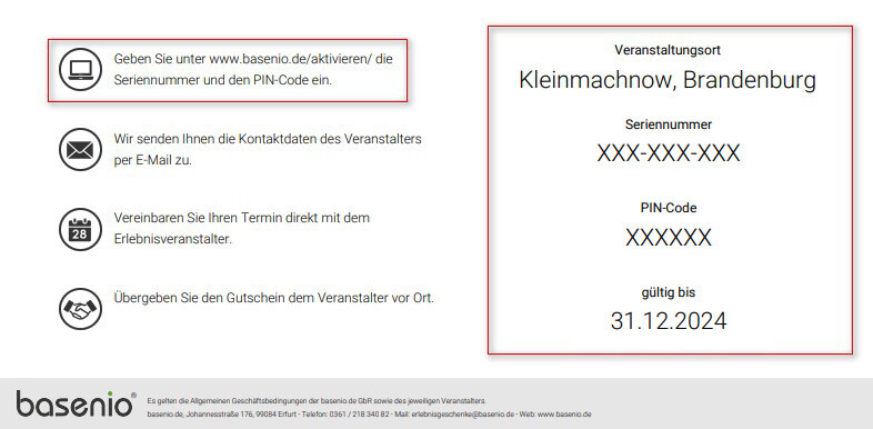 Erklärung Erlebnisgutschein